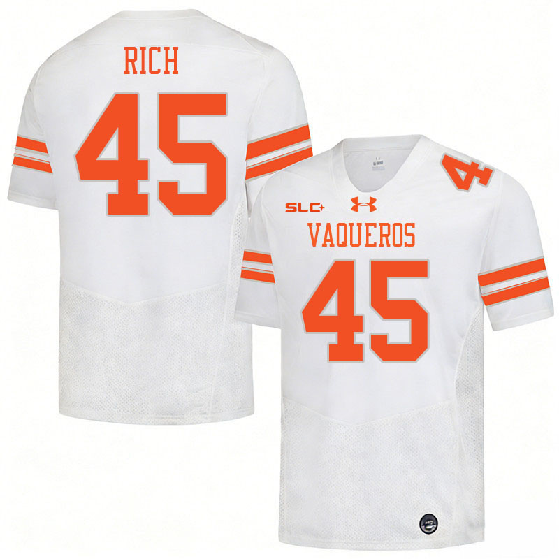 UT Rio Grande Valley Vaqueros #45 Spencer Rich College Football Jerseys,Uniforms-White